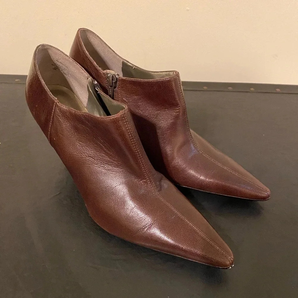 Kenneth Cole Reaction Brown Leather Ankle Shoe Boots Women’s Size 10M